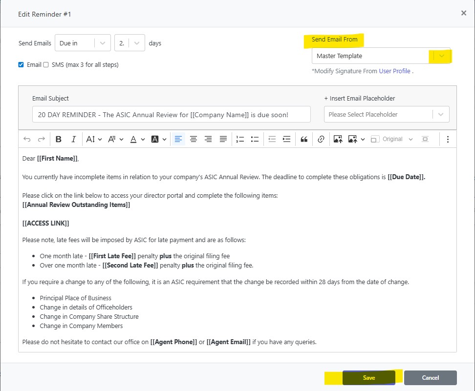 Email Templates and selecting a user (email address) to send out your ...